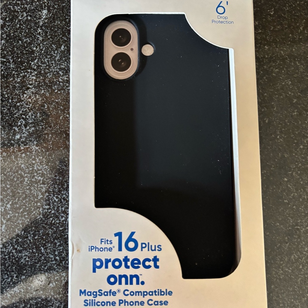 Onn Black Silicone Case for iPhone 16 Plus